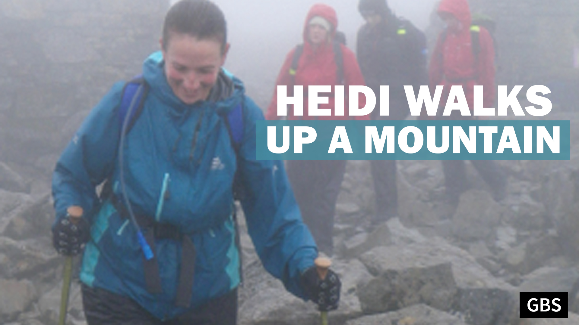 Heidi walks up a mountain