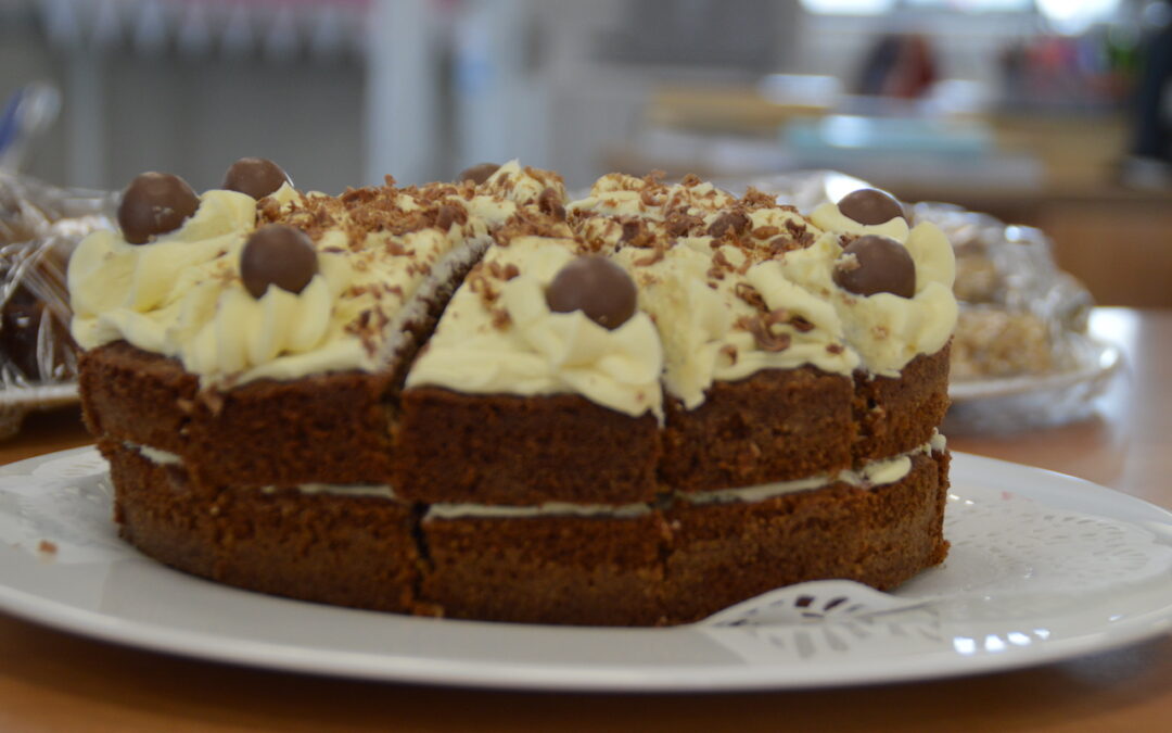 Why not try out our recipe for the chocolate cake that took pride of place at our tea party?