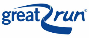 The image displays the logo of the Great Run company in blue. 